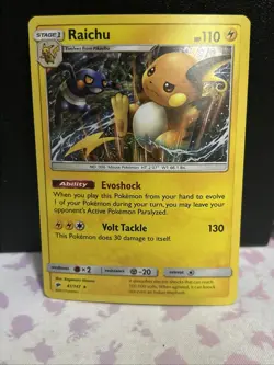 Raichu (Holo Rare) SM - Burning Shadows 41/147 Pokemon Card NM - Image 1