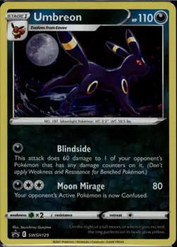 Umbreon Holofoil SWSH129 Promo SWSH: Sword & Shield Promo Cards Near Mint - Image 1