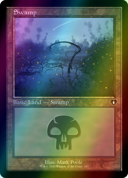 Swamp RETRO FOIL 445, Commander Masters, MTG CMM NM/M - Image 1