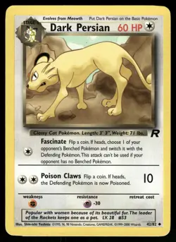 Dark Persian #42/82 Pokemon Team Rocket Uncommon LP/MP - Image 1