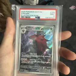 2025 POKEMON WHT EN-WHITE FLARE ILLUSTRATION RARE #143 ZOROARK PSA 9 - Image 2