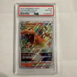 CHARIZARD VSTAR 2022 POKEMON BRILLIANT STARS ULTRA RARE 018/172 PSA 10 Q5686 - Image 1
