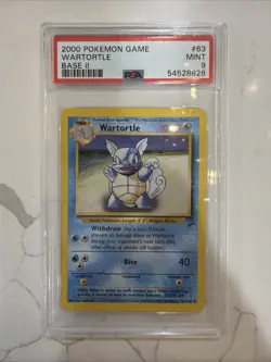 2000 POKEMON BASE SET 2 #63 WARTORTLE PSA 9 - Image 1