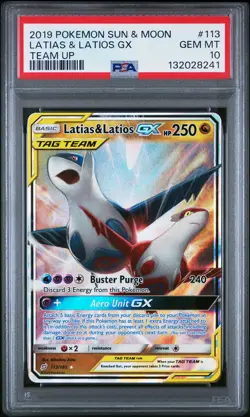 Latias & Latios GX 113/181 Pokemon Sun & Moon Team Up 113 GEM MINT PSA 10 - Image 1