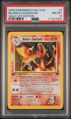 2000 Pokemon Gym Challenge Blaine's Charizard Holo 1st Edition PSA 8 NM-MT 🔥🔥 - Image 3