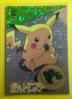 PIKACHU CHEW Pokemon Pocket Monsters Japanese Vending Prism Sticker LP Holo Foil - Image 1