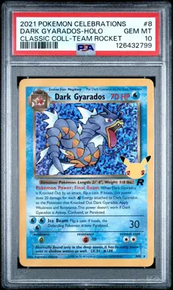 2021 POKEMON CELEBRATIONS CLASSIC COLLECTION #8 DARK GYARADOS-HOLO PSA 10 - Image 1