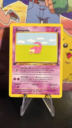 Slowpoke 1st Edition Fossil 55/62 WOTC Pokemon Vintage 1999 - Image 1