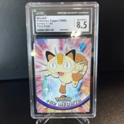 1999 Pokemon Topps Meowth 52 Series 1 First Print CGC 8.5 Near Mint/Mint+ - Image 1
