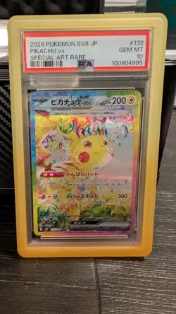 Pokemon 2024 Sv8 Pikachu ex Special Art Rare #132/106 PSA 10 Japanese - Image 1