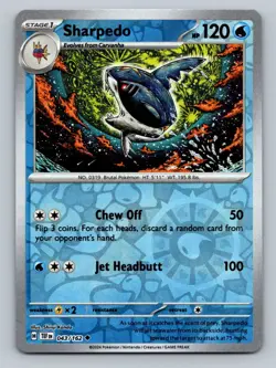 Pokemon Sharpedo SV05: Temporal Forces 043/162 Near Mint NM Reverse Holo - Image 1