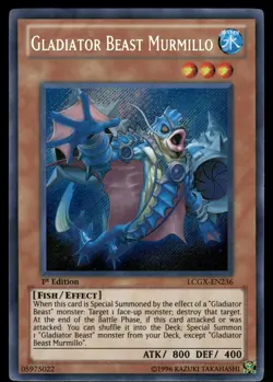 Yugioh! Gladiator Beast Murmillo LCGX-EN236 Secret Rare 1st Ed - Image 1