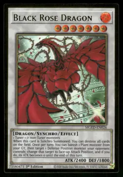Yugioh! Black Rose Dragon (Alternate Art) MGED-EN026 - Image 1