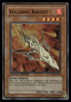 Yugioh! Volcanic Rocket FOTB-ENSP1 Super Rare HP - Image 1