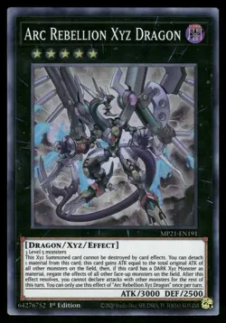 Yugioh! Arc Rebellion Xyz Dragon MP21-EN191 Super Rare 1st Ed LP - Image 1