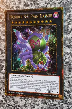 Yugioh Number 84: Pain Gainer PGL3-EN010 Gold Secret Rare 1st Edition NM 2016 - Image 3