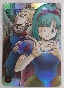 Bulma & Vegeta SNOW WHITE DRAGON BALL Silver Anime ACG Waifu Holo Card - Image 1