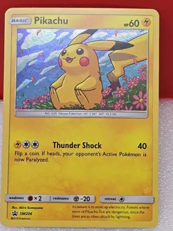 Pokemon TCG Pikachu SM206 Black Star Promo Holo Card Near Mint Nm - Image 1