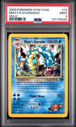 2000 Pokemon Gym Challenge Misty's Gyarados Holo Rare Card 13/132 Graded PSA 9 - Image 1
