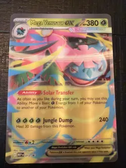 Pokemon TCG - Mega Venusaur ex MEP 013 - Black Star Promo JUMBO LENTICULAR CARD - Image 1