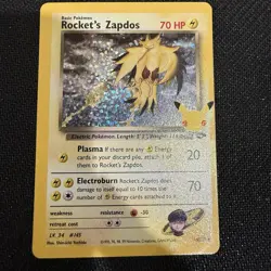 Rocket’s Zapdos Holo - Team Rocket 15/82 Vintage Pokemon Card Celebrations - Image 1