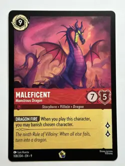 Maleficent - Monstrous Dragon Fabled 108/204 NM Lorcana Card - Image 1
