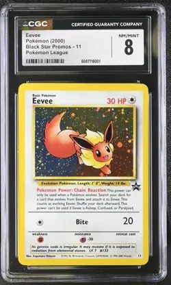 CGC 8 EEVEE 11 HOLO WOTC BLACK STAR PROMOS POKEMON NM/ MINT - Image 1