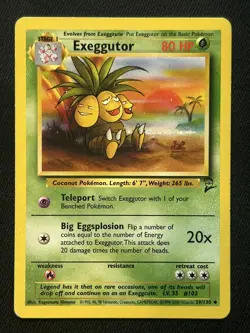 Exeggutor 39/130 Base Set 2 Uncommon MP-HP 2000 Vintage Pokemon TCG - Image 1