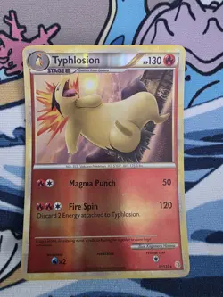 Pokemon TCG Typhlosion 32/123 HeartGold & SoulSilver Reverse Holo LP - Image 1