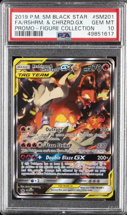 2019 Pokemon Reshiram & Charizard GX Figure Coll. Black Star Promo SM201 PSA 10 - Image 1