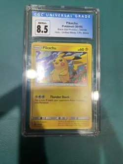 PIKACHU (2019) Pokemon Black Star Promos Unified Minds Holo Rare SM206 CGC 8.5 - Image 1