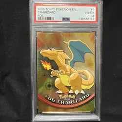 PSA 4 Charizard Foil Topps #6 1st Print Blue Logo 1999 Pokemon TV VG EX - Image 1