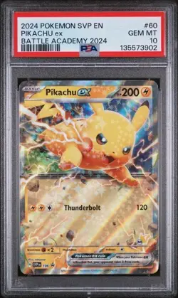 Pokemon TCG Pikachu ex SVP 106 PSA 10 Battle Academy 2024 Black Star Promo - Image 1