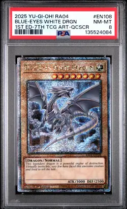 Blue Eyes White Dragon RA04-EN108 1st Edition 7th QCR Yugioh PSA 8 *084 - Image 1