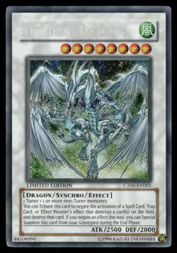 Yugioh! Stardust Dragon CT05-EN001 Secret Rare MP/HP - Image 1
