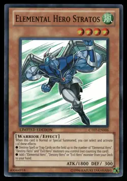 Yugioh! Elemental HERO Stratos CT07-EN006 Super Rare MP - Image 1