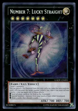 Yugioh! Number 7: Lucky Straight GAOV-EN091 Secret Rare LP - Image 1