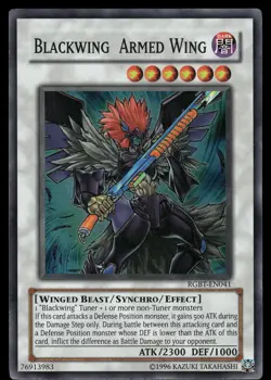 Yugioh! Blackwing Armed Wing RGBT-EN041 Super Rare MP - Image 1