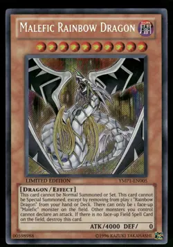 Yugioh! Malefic Rainbow Dragon YMP1-EN005 Secret Rare MP - Image 1