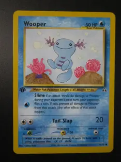 WOOPER POKEMON CARD 1ST EDITION 71/75 NEO DISCOVERY NON HOLO NEVER PLAYED NM- - Image 1