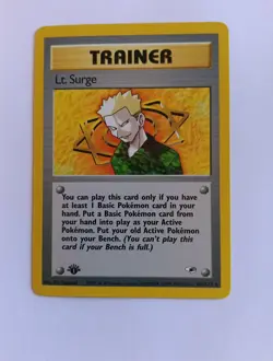 Pokemon Gym Hereos-Lt. Surge Trainer Card-1st Edition- Near Mint- 101/132 - Image 1