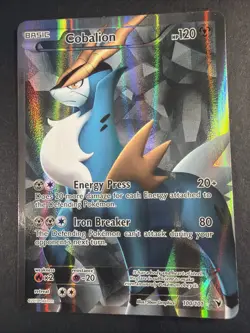 Cobalion 100/101 Holo Full Art Ultra Rare Pokemon TCG Card BW Noble Victories NM - Image 1