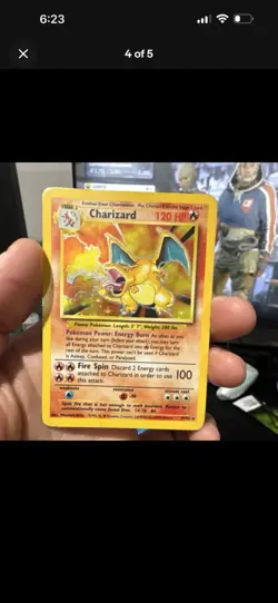Pokemon Base Set Charizard Holo 4/102 English 1999 Vintage TCG Card - Image 4
