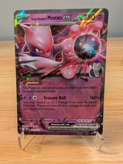 Pokemon Card Team Rocket’s Mewto Ex 081/182 Destined Rivals Double Rare NM - Image 1