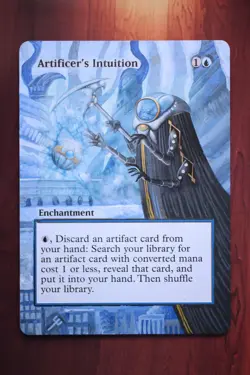 Artificer's Intuition *Magic Altered Hand Painted Extended Art* MTG by Erich - Image 1