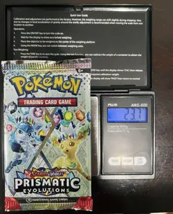 Pokemon TCG Prismatic Evolutions Very Heavy Pack 23.7 g God Pack!U Description* - Image 1