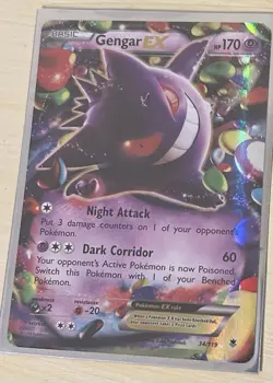 Pokemon Gengar EX 34/119 XY - Phantom Forces Full Art Holo Ultra Rare 170 HP EX - Image 1