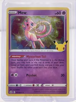 Pokemon TCG Mew 11/25 Celebrations 25th Anniversary Holo Card NM Condition - Image 1