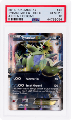 2015 Pokemon XY Ancient Origins Tyranitar Ex Holo #42 PSA 10 - Image 1