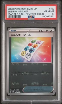 PSA 10 Energy Sticker Master Ball Reverse Holo 152/165 Pokemon Japanese 151 Sv2a - Image 1